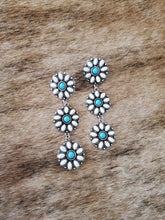 Load image into Gallery viewer, Western Turquoise Drop Earrings
