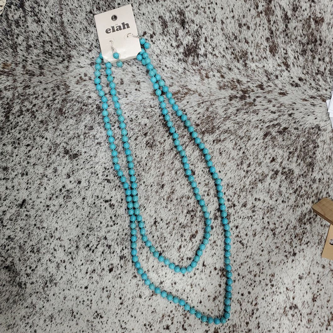 Turquoise Beaded Layering Necklace Set