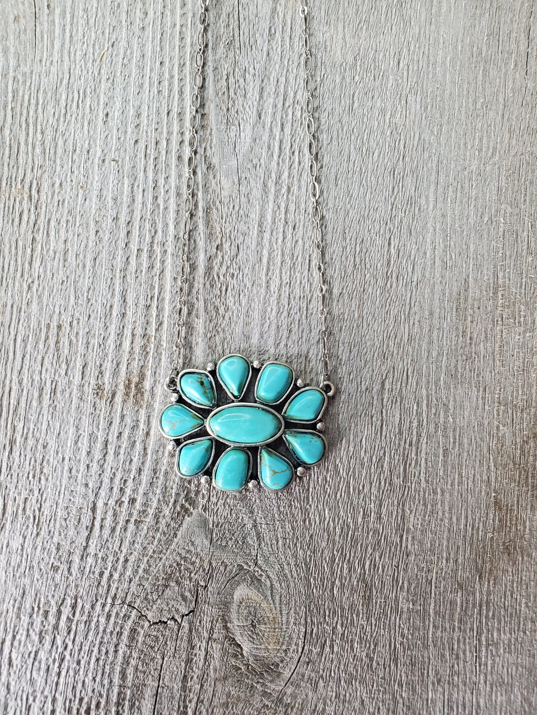 Western Turquoise Blossom Necklace