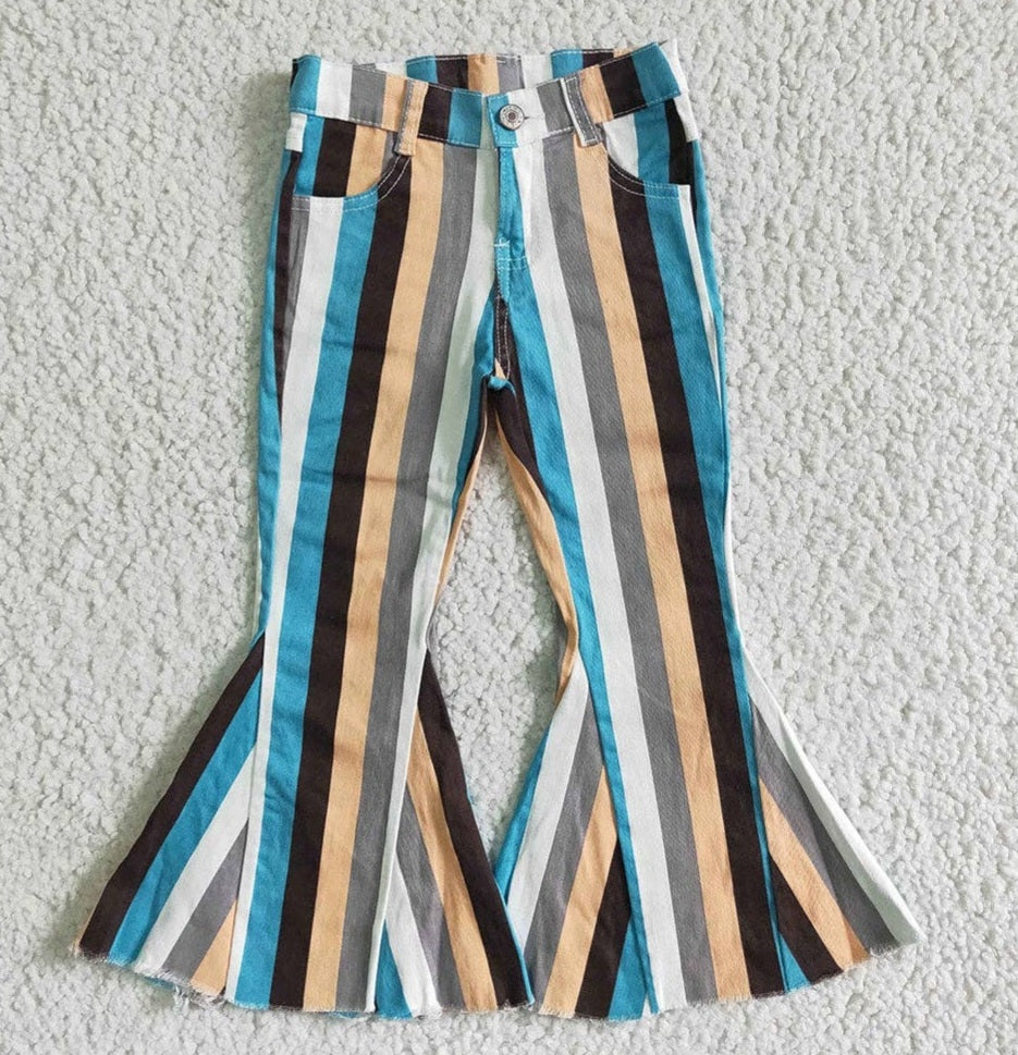 WESTERN STRIPED BELLBOTTOM JEANS