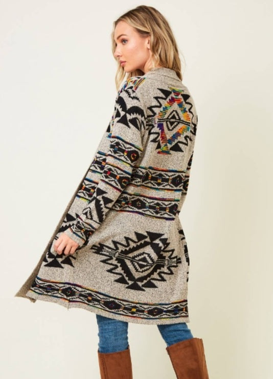 AZTEC RAINBOW JACQUARD PATTERN JACKET